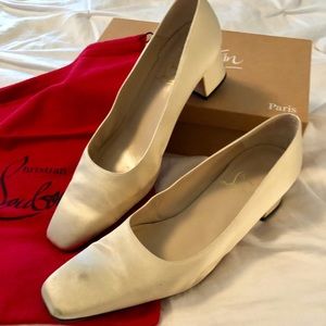 RARE! Vintage Louboutin Medium Block Wedding Heels